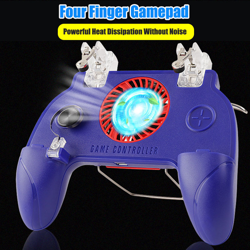 Multifunction-Four-Finger-Low-Noise-Moible-Phone-Shooting-PUBG-Game-Gaming-Controller-Joystick-Trigg-1826581-1