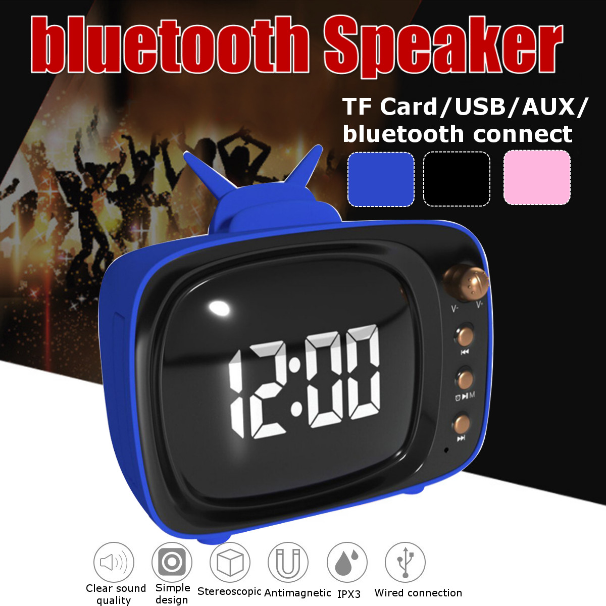 Portable-Retro-Speaker-TV-Design-Mobile-Phone-Holder-Stand-bluetooth-Alarm-Clock-1632092-4