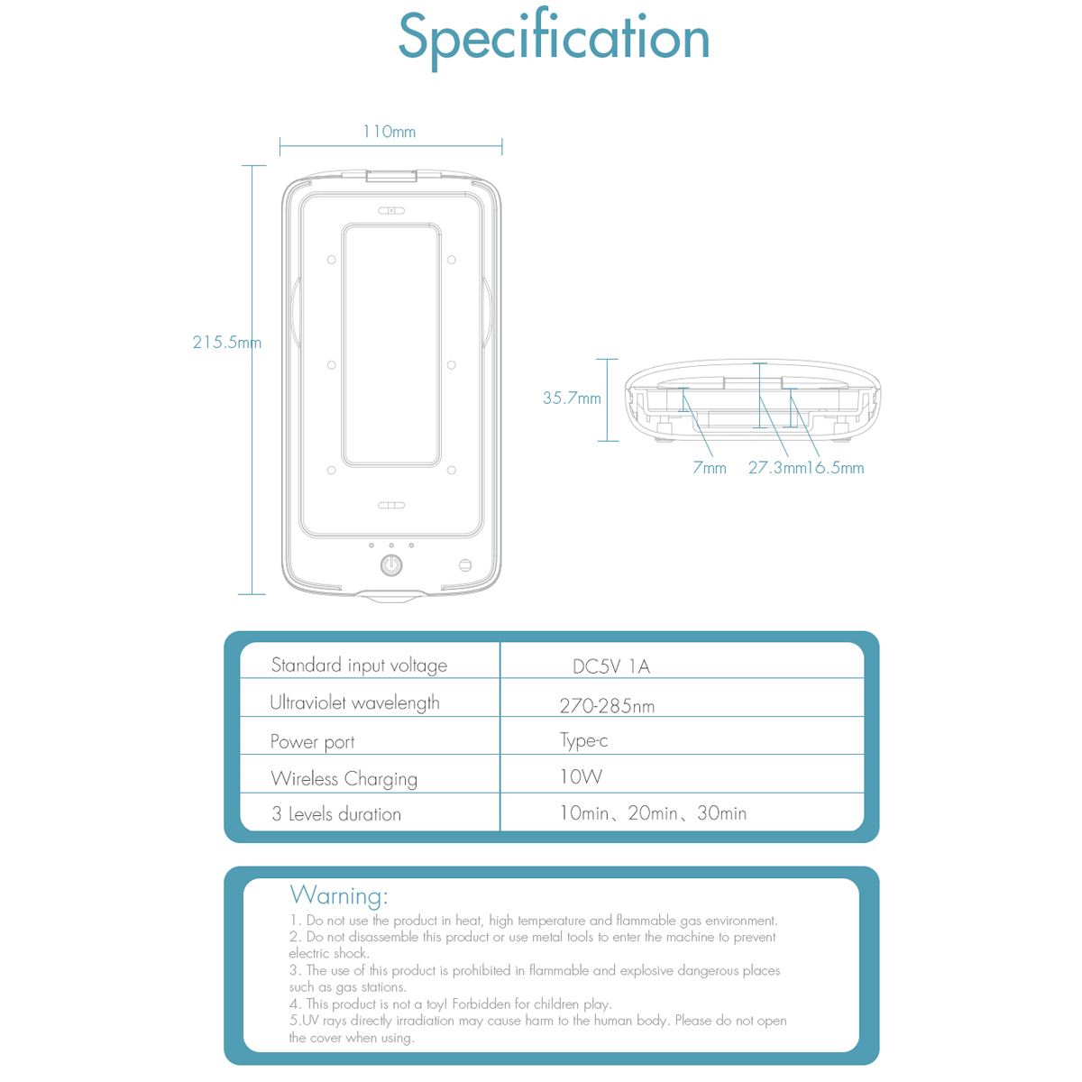 UV-Light-Phone-Sterilizer-Box-270-285nm-Mobile-Phones-Cleaner-Disinfection-Box-1673946-13