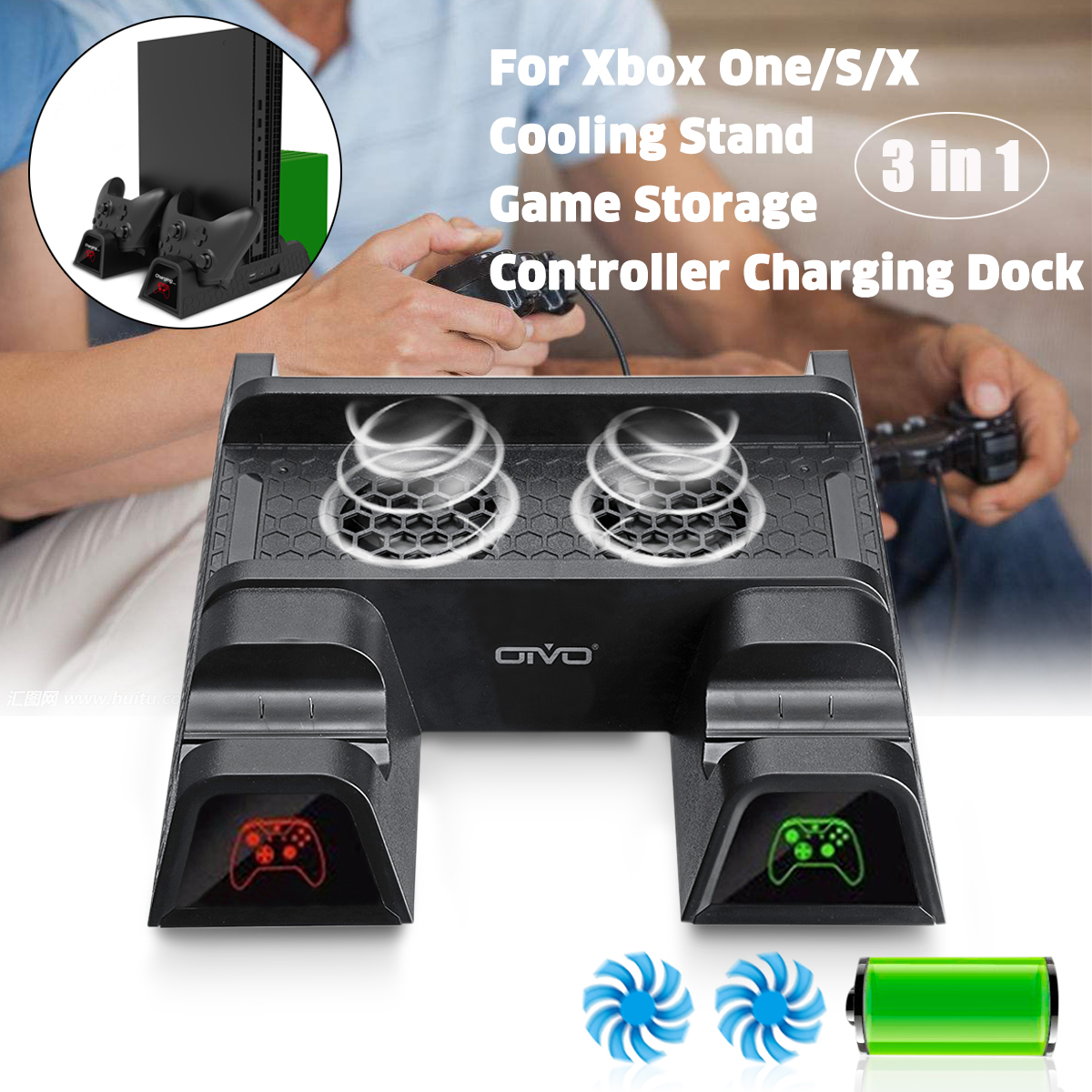 Universal-Dual-Handle-USB-Charger--Fan-Cooling-Base--Disc-Bracket-for-X-BOXONE-SLIM-X-1645101-1