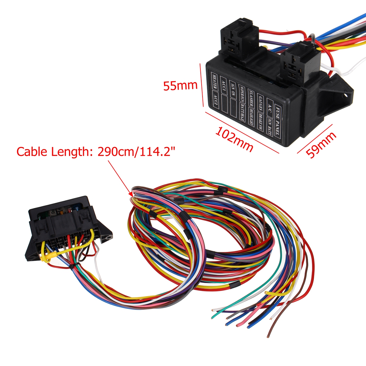 14-Circuit-Universal-Wiring-Harness-Bumper-Wire-Kit-12V-Durability-Car-Hot-Rod-Street-Rod-XL-Wires-1556783-3