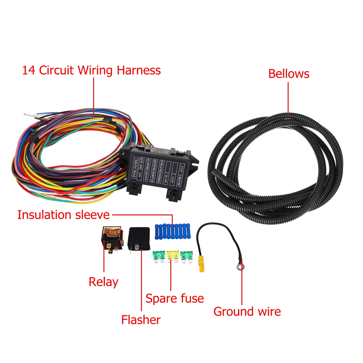 14-Circuit-Universal-Wiring-Harness-Bumper-Wire-Kit-12V-Durability-Car-Hot-Rod-Street-Rod-XL-Wires-1556783-4