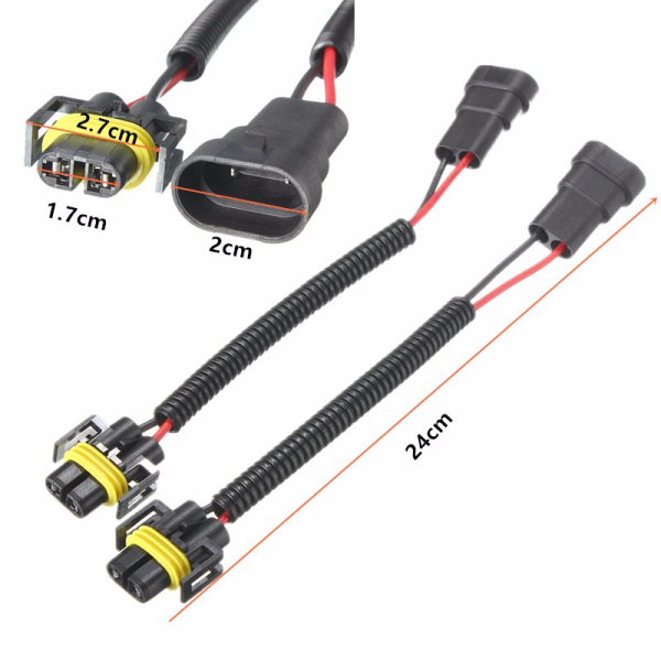 2PCS-9006-To-H11-H8-Headlights-Conversion-Connector-Wiring-Harness-Plug-Cable-Wires-Cables-1193001-6