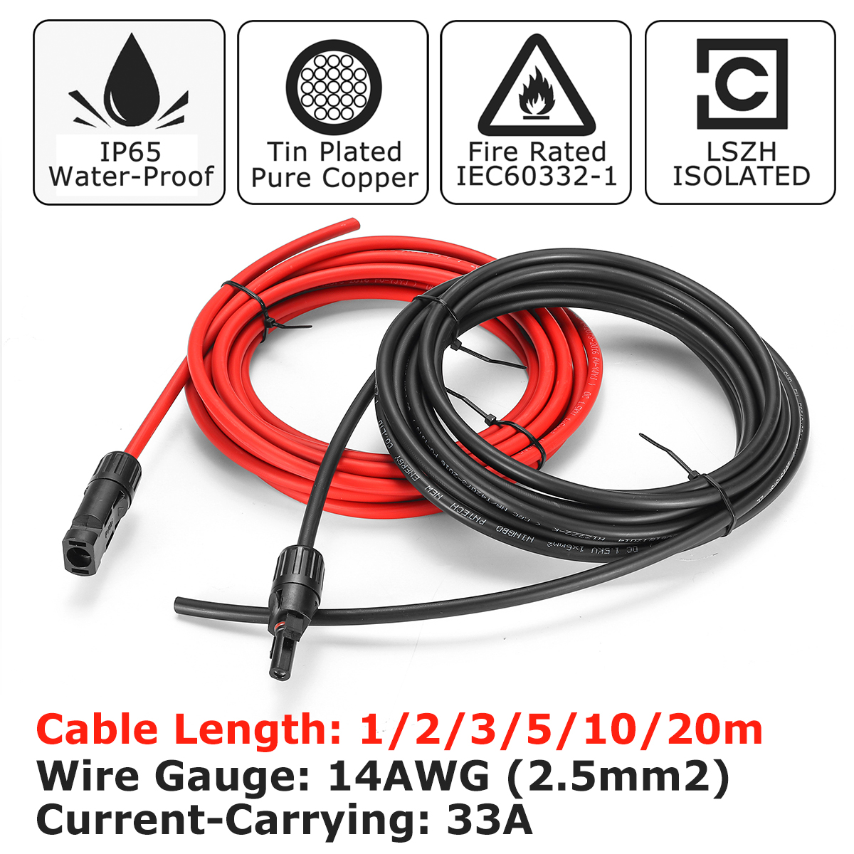 33A--1235M-25mmsup2-14AWG-Eternal-53mm-Solar-Panel-Extension-Cable-Wire-MC4-Connector-Copper-Wire-So-1479415-2