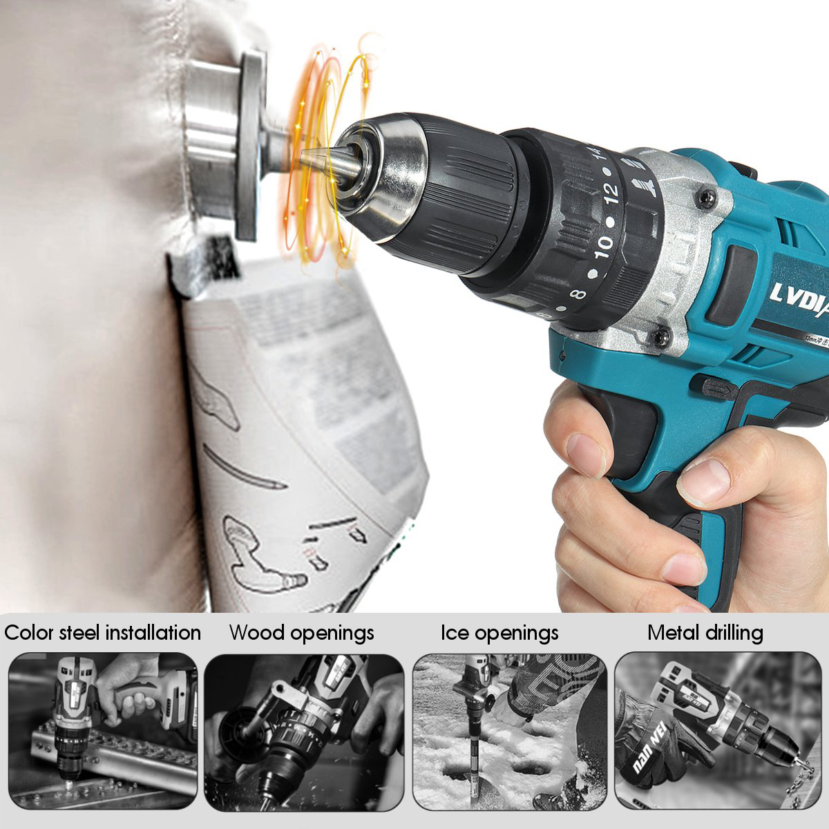 1013mm-Brushed-Electric-Drill-Impact-Drill-Hammer-Screwdriver-for-Makita-21V-Battery-1773143-6