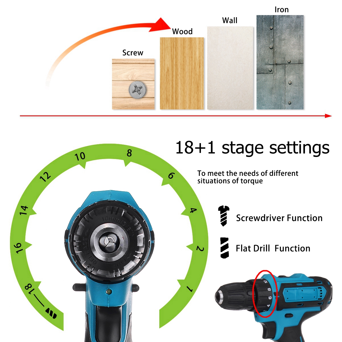 10mm-Chuck-Impact-Drill-350Nm-Cordless-Electric-Drill-For-Makita-18V-Battery-4000RPM-LED-Light-Power-1642853-7