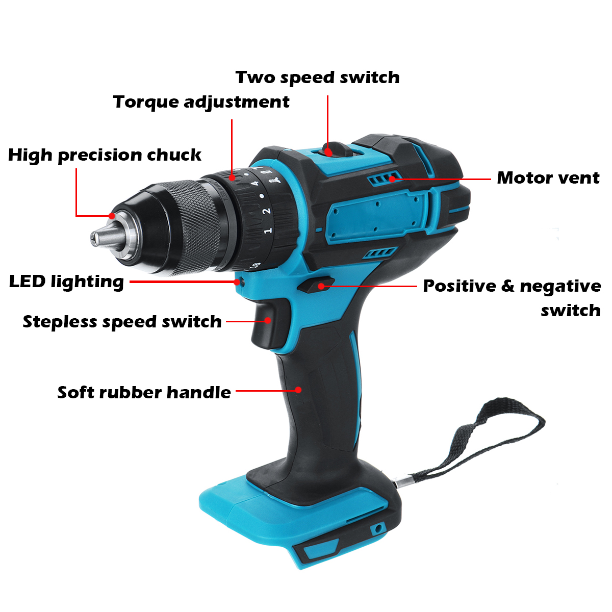 10mm-Chuck-Impact-Drill-350Nm-Cordless-Electric-Drill-For-Makita-18V-Battery-4000RPM-LED-Light-Power-1642853-10