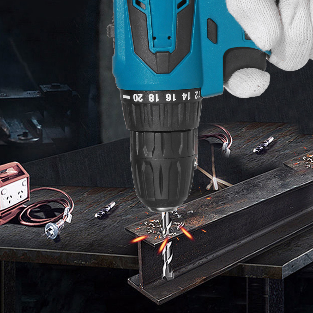 10mm-Rechargable-Electric-Drill-Screwdriver-1350RPM-2-Speed-Impact-Hand-Drill-Fit-Makita-Battery-1882944-7