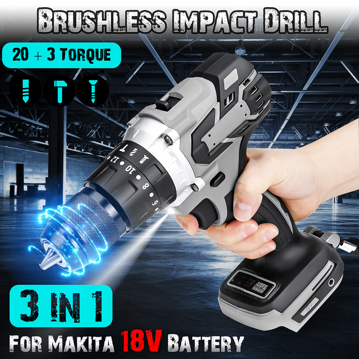 13mm-3-In-1-Brushless-Impact-Drill-Hammer-Cordless-Elctric-Hammer-Drill-Adapted-To-18V-Makita-Batter-1715080-2