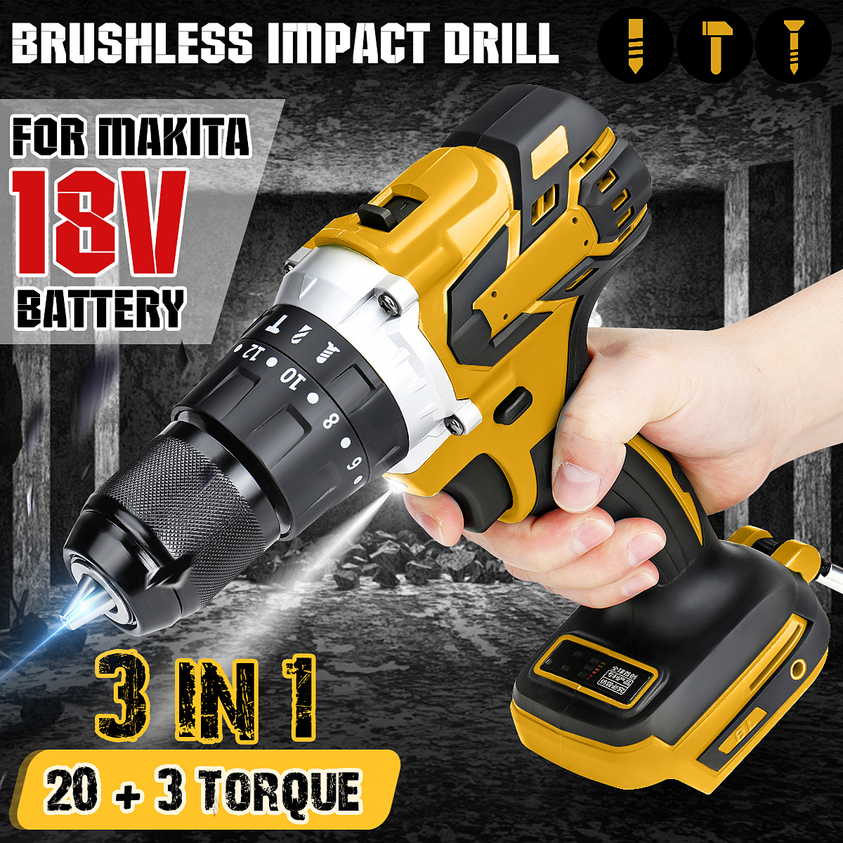 13mm-3-In-1-Brushless-Impact-Drill-Hammer-Cordless-Elctric-Hammer-Drill-Adapted-To-18V-Makita-Batter-1715080-4