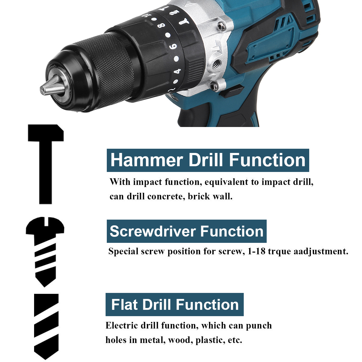 13mm-Chuck-Brushless-Cordless-Electric-Impact-Drill-Hammer-Screwdriver-For-Makita-18V-Battery-1855970-6