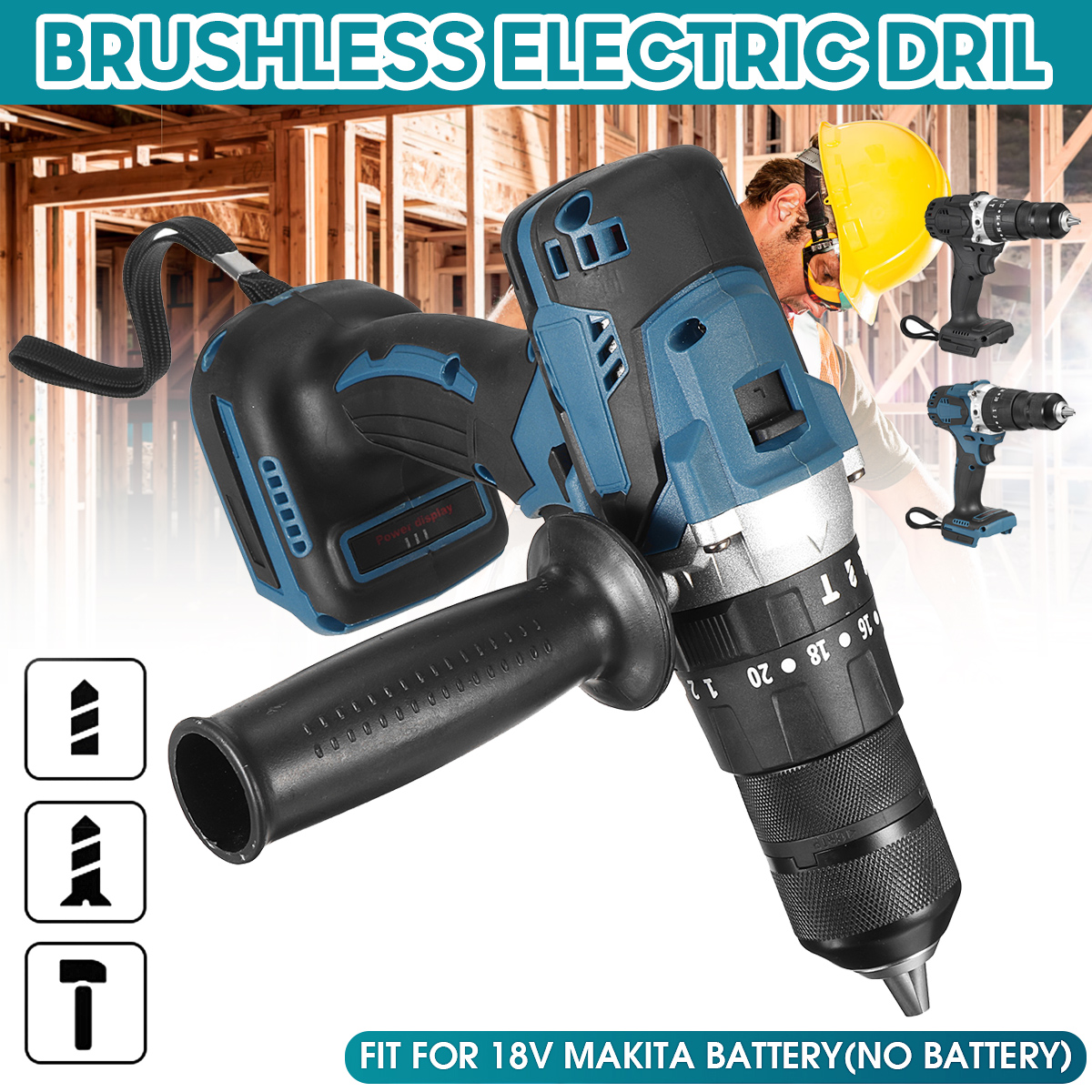 13mm-Chuck-Self-Lock-3-In-1-Brushless-Electric-Drill-20-Torque-2-Speed-Rechargeable-Power-Drills-Dri-1880980-1