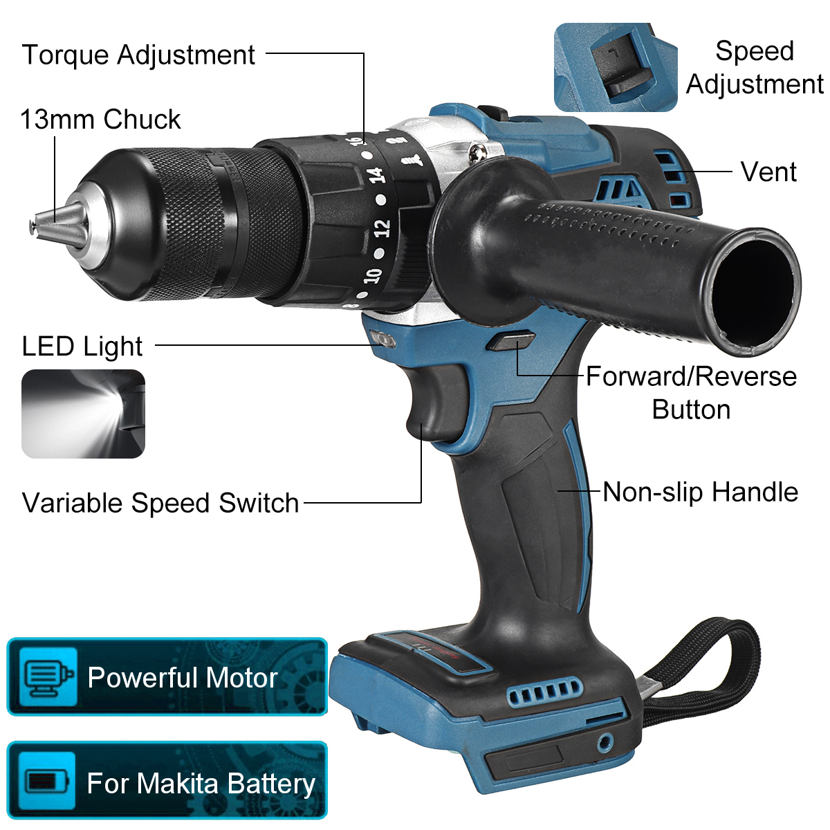 13mm-Chuck-Self-Lock-3-In-1-Brushless-Electric-Drill-20-Torque-2-Speed-Rechargeable-Power-Drills-Dri-1880980-4