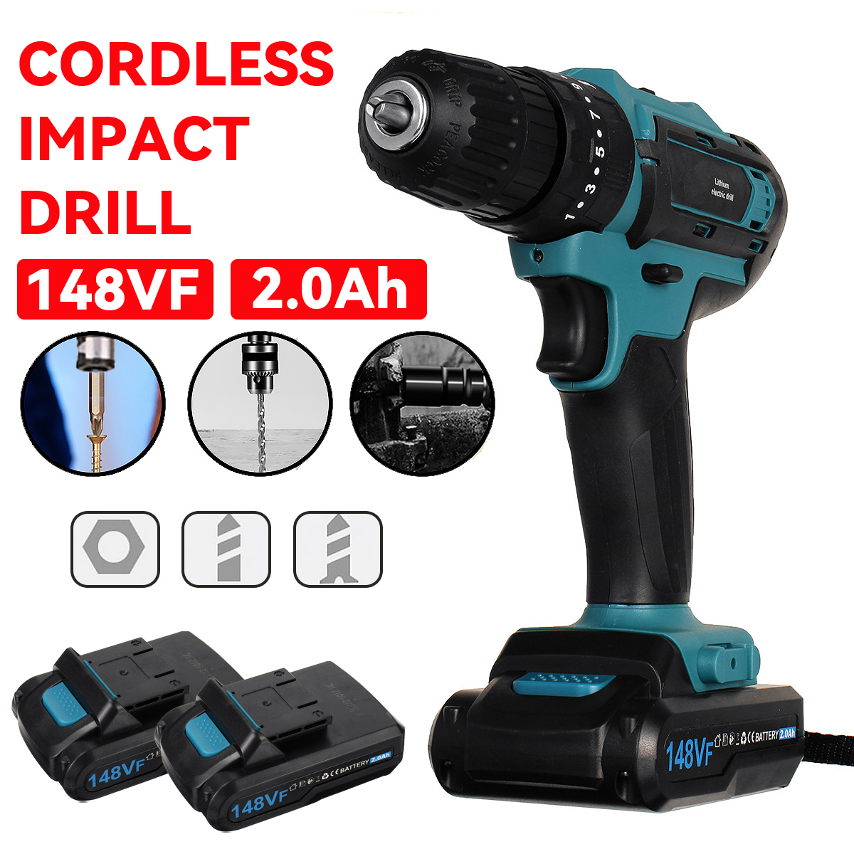 148VF-20Ah-Cordless-Electric-Impact-Drill-Rechargeable-Drill-Screwdriver-W-1-or-2-Li-ion-Battery-1888042-1