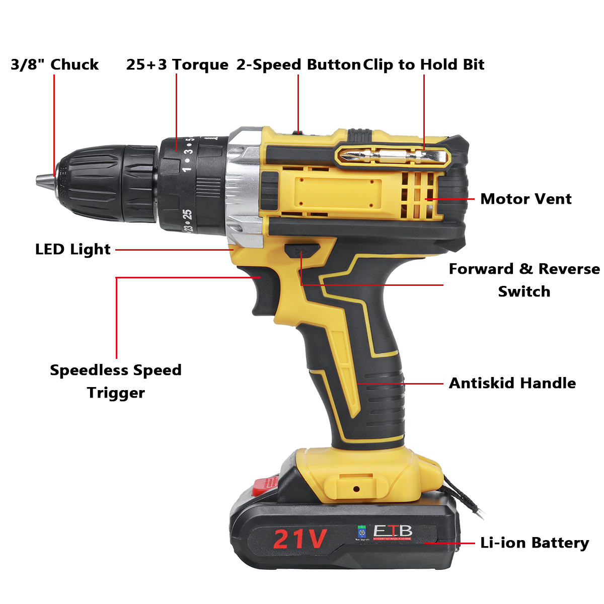 18500mAh-10mm-Cordless-Impact-Drill-Rechargeable-2-Speeds-LED-Electric-Drill-W-12pcs-Battery-1910512-5