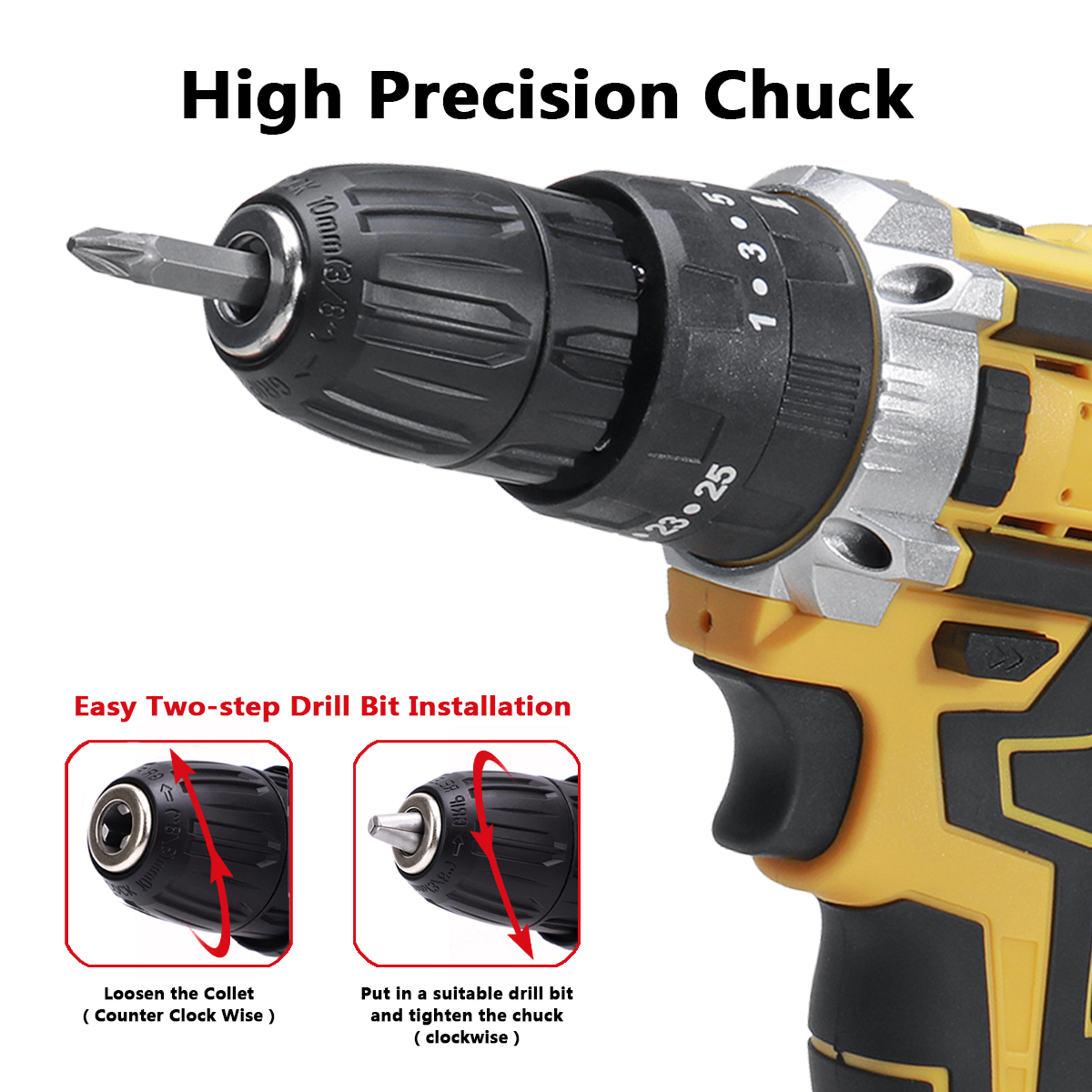 18500mAh-10mm-Cordless-Impact-Drill-Rechargeable-2-Speeds-LED-Electric-Drill-W-12pcs-Battery-1910512-8