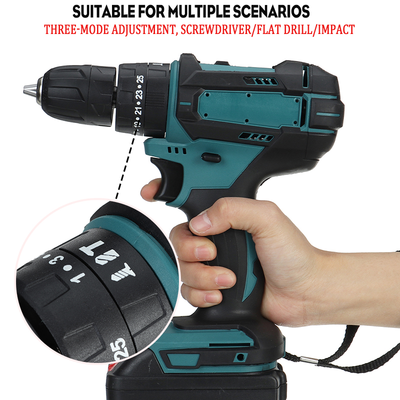 18V-Electric-Drill-Rechargeable-Screwdriver-Flat-Drill-Impact-Wrench-w-None-or-1pc-or-2pcs-Battery-1798111-3