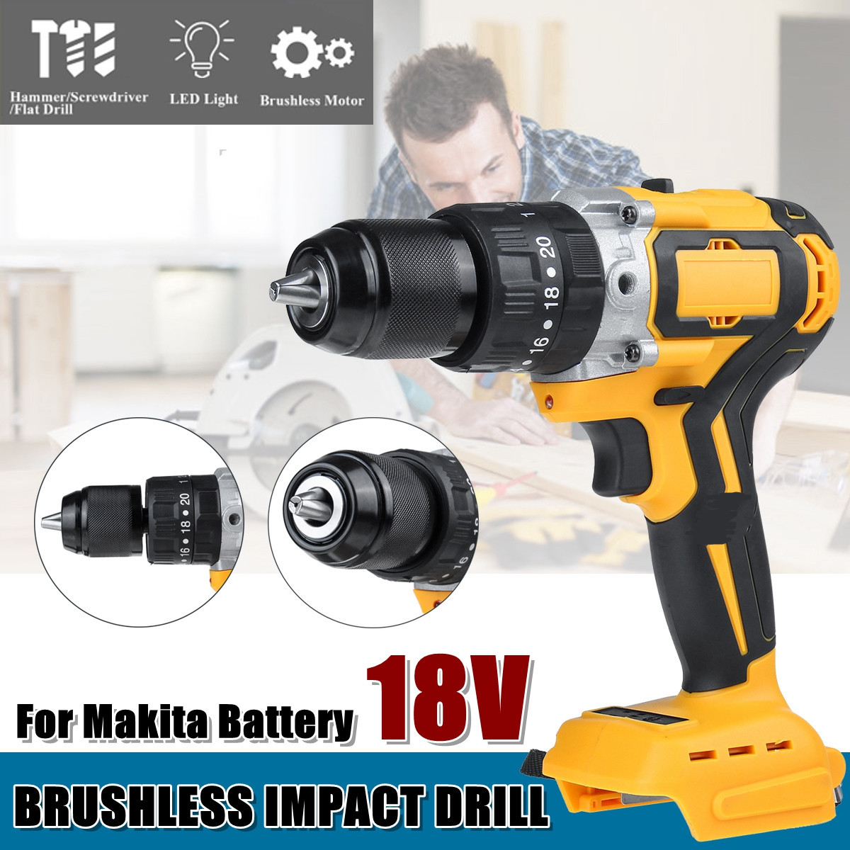 18V-Electric-Impact-Drill-13mm-4000RPM-Brushless-Electric-Screwdriver-for-Makita-Battery-1724290-2
