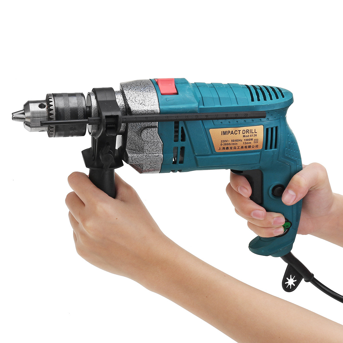 1980W-3800rpm-Electric-Impact-Drill-360deg-Rotary-Skid-Proof-Handle-With-Depth-Measuring-Scale-Spina-1715301-12