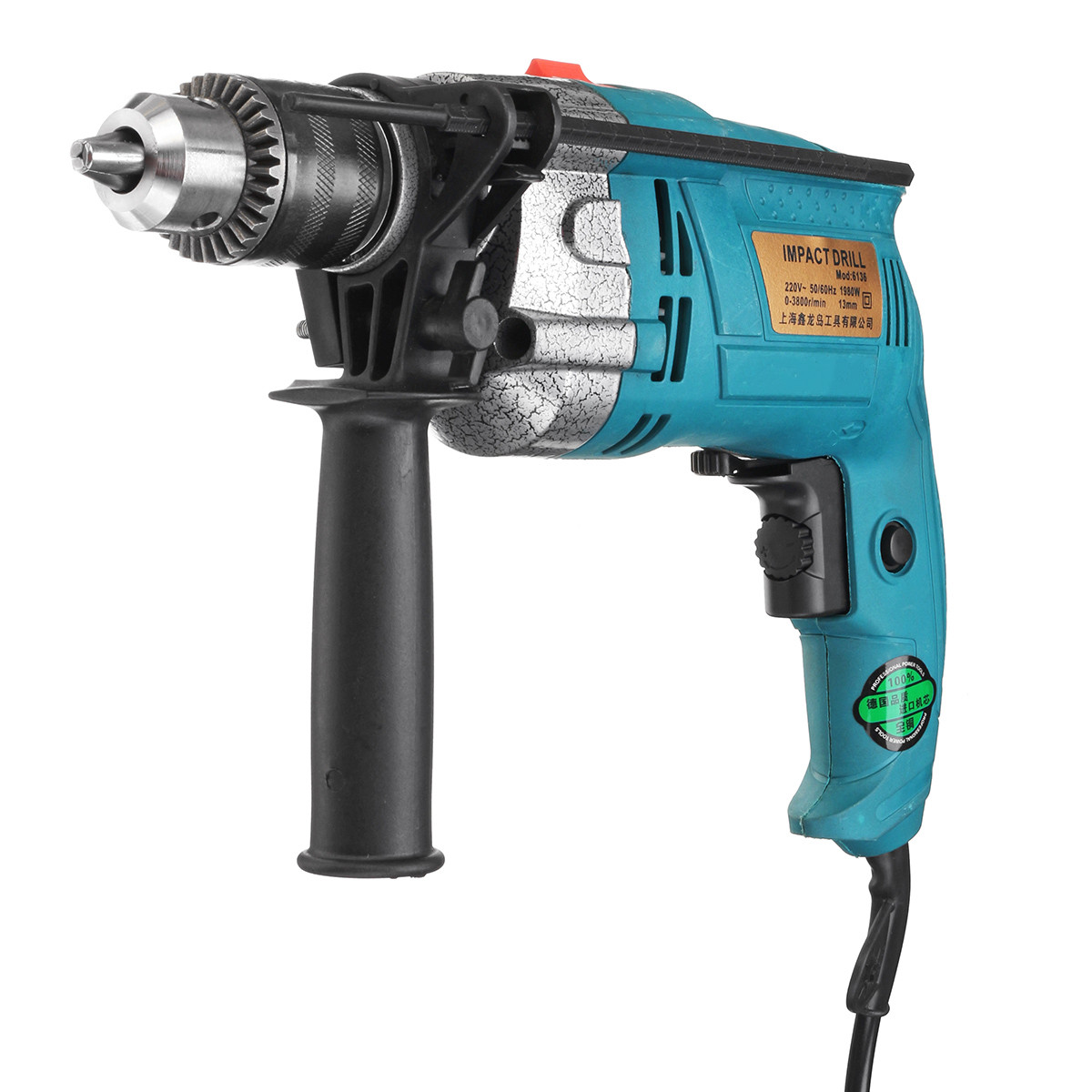 1980W-3800rpm-Electric-Impact-Drill-360deg-Rotary-Skid-Proof-Handle-With-Depth-Measuring-Scale-Spina-1715301-7