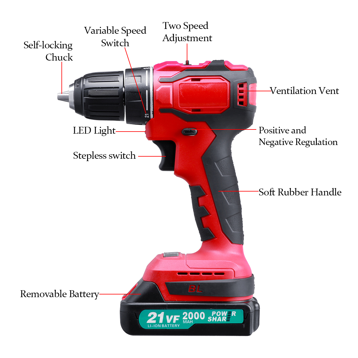 2000mAh-211NM-LED-Cordless-Electric-Drill-2-Speeds-Impact-Drill-W-None1pc2pcs-Battery-1785619-10