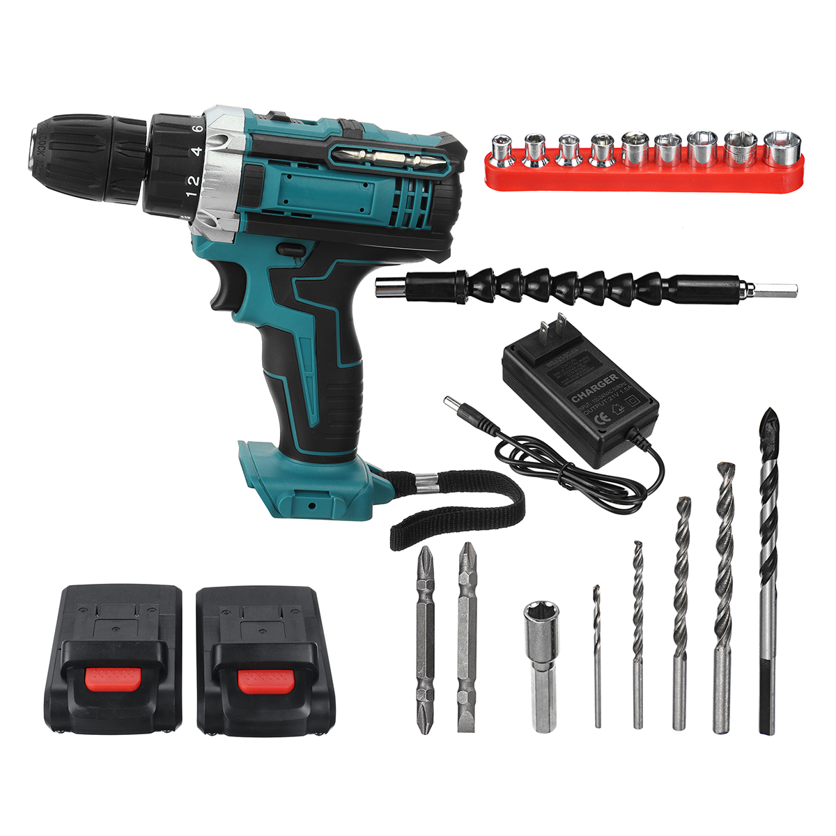 21V-2000RPM-Electric-Drill-Screwdriver-Mini-Wireless-Power-Driver-Home-DIY-Hand-Drill-W-2pcs-Battery-1859318-2