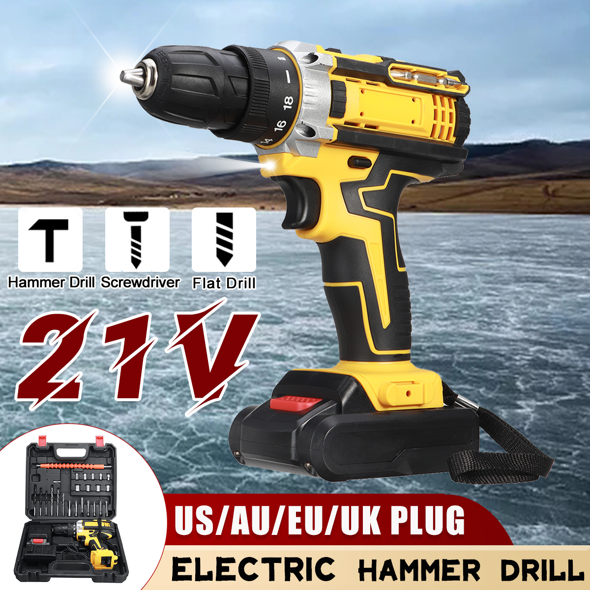 21V-Wireless-Rechargeable-Impact-Hammer-Drill-Electric-Screwdriver-W-Battery--Storage-Case-Screwing--1858203-2