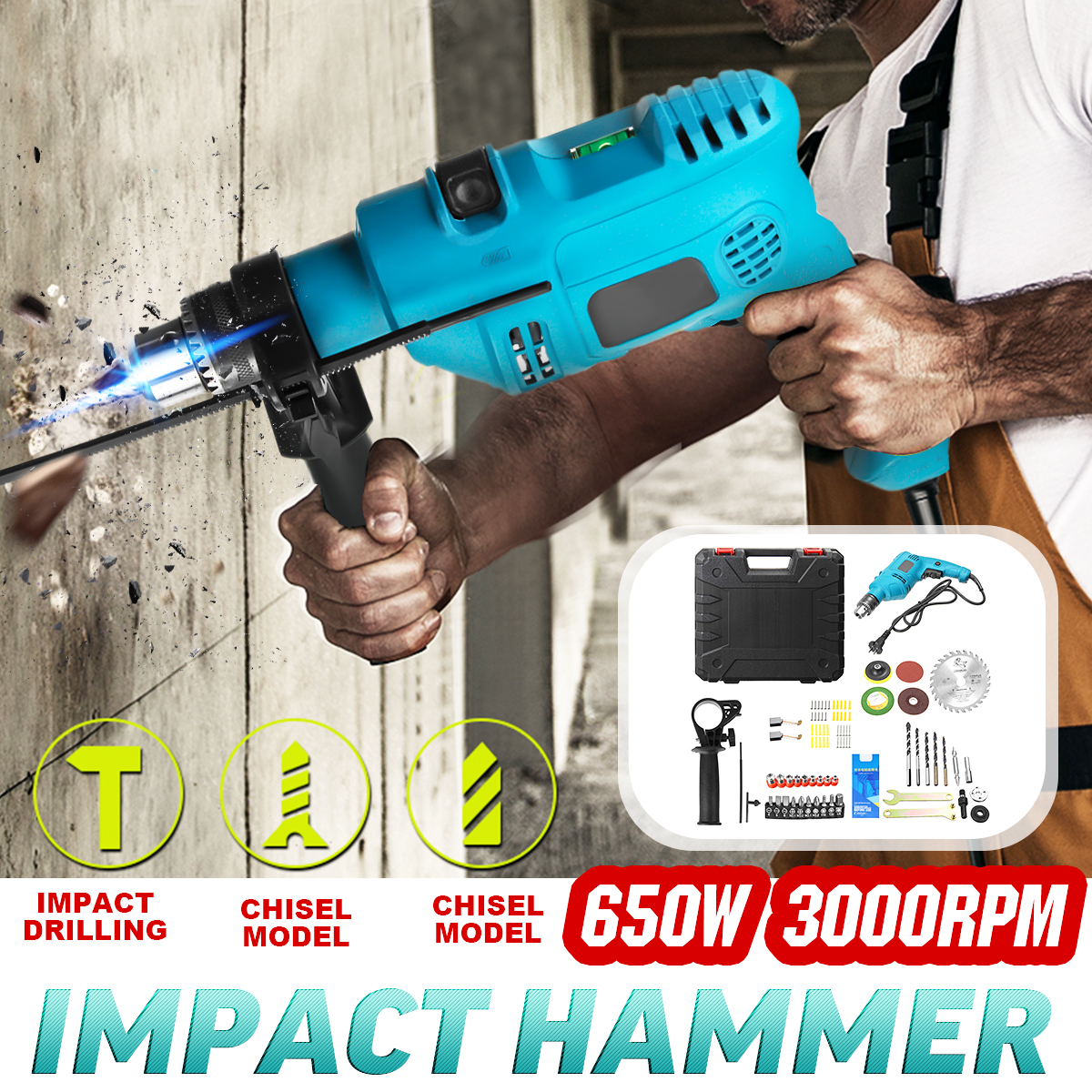 220V-3000RPM-650W-Electric-Impact-Cordless-Wrench-Drill-Hammer-Screwdriver-SET-1555908-2