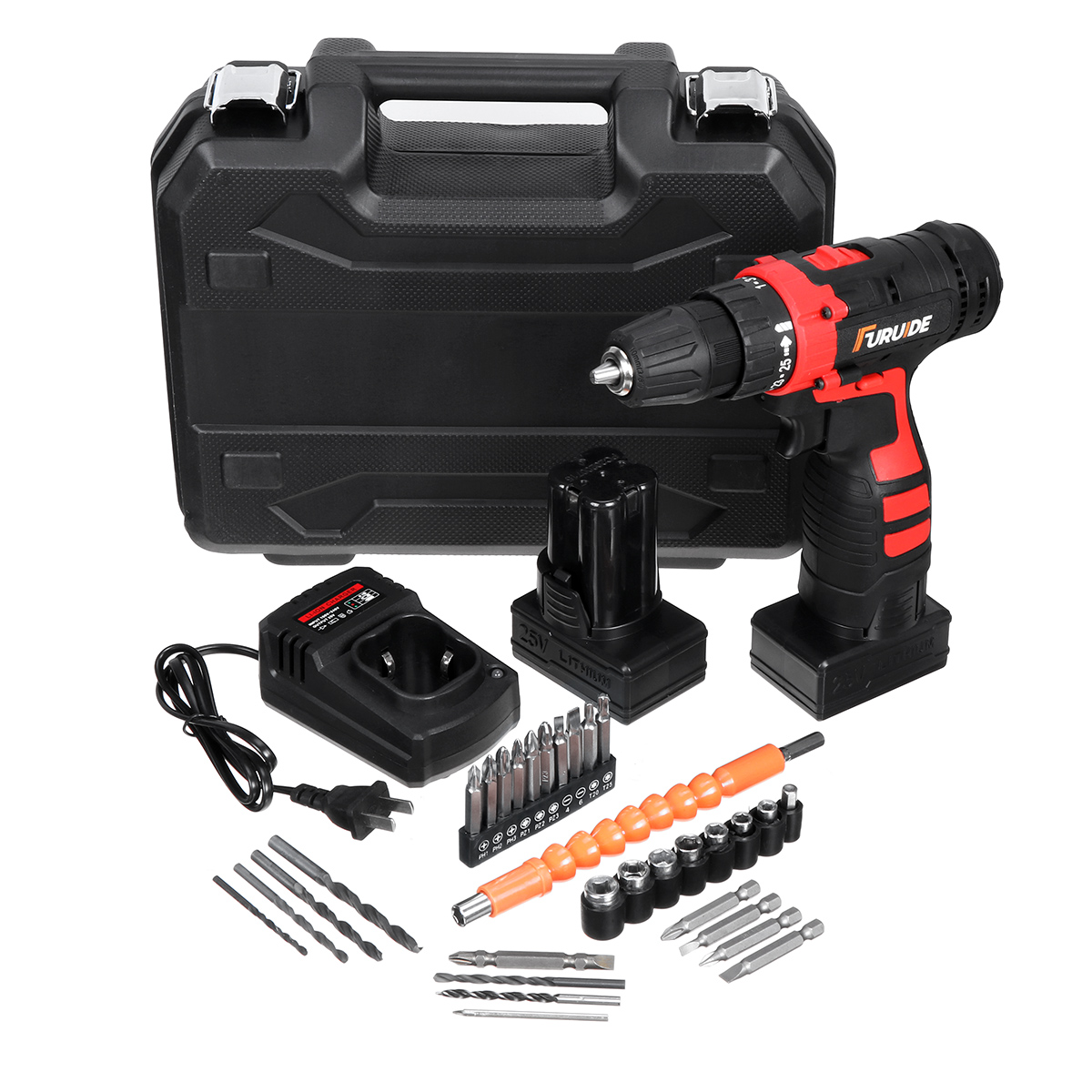 25-V-Drill-2-Speed-Electric-Cordless-Drill-Driver-with-Bits-Set-Batteries-1757270-9