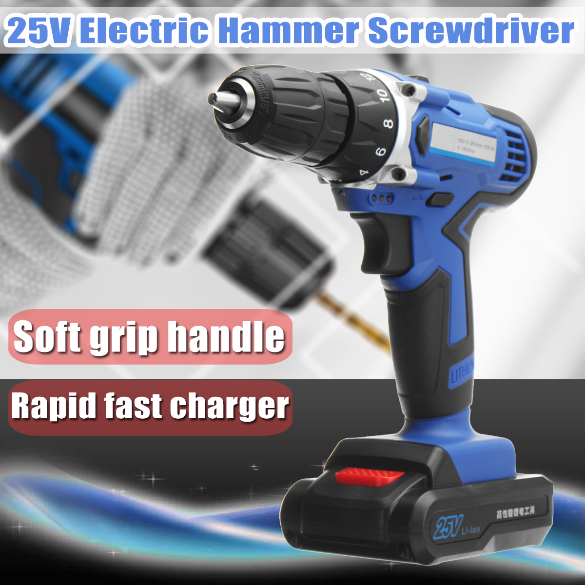 25V-Rechargeable-Cordless-Drill-Lithium-Ion-Power-Screwdriver-With-2-Batteries-1-Charger-1280262-2