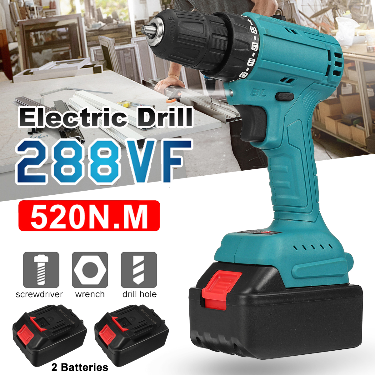 288VF-10mm-Electric-Drill-25-Gear-Torque-Adjustment-Switch-Stepless-Speed-W1pc2pc-Battery-AUEUUS-Plu-1914394-1