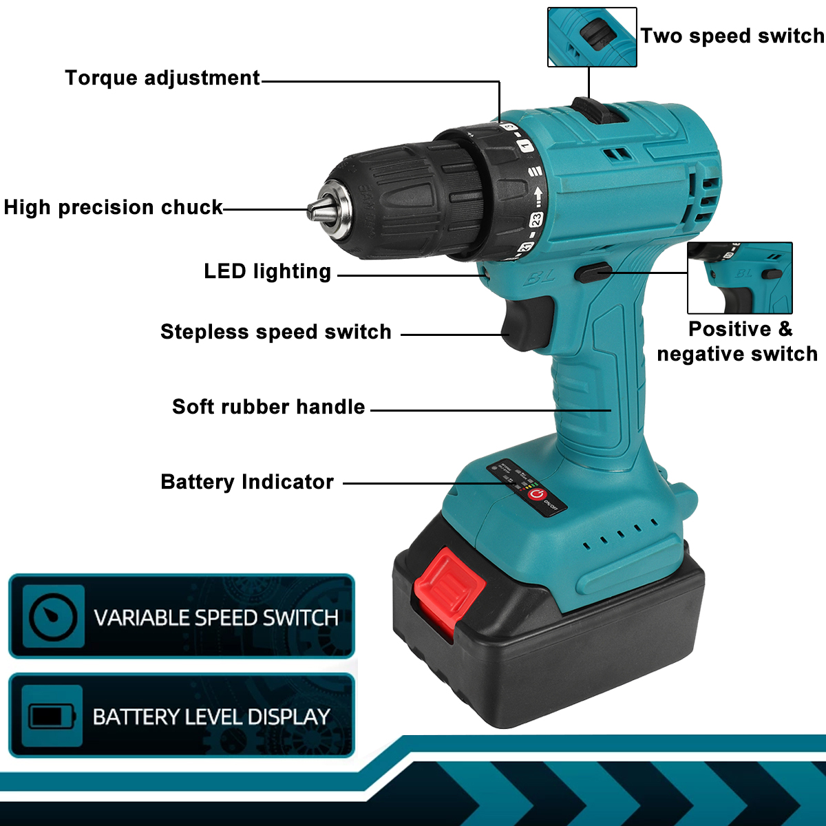 288VF-10mm-Electric-Drill-25-Gear-Torque-Adjustment-Switch-Stepless-Speed-W1pc2pc-Battery-AUEUUS-Plu-1914394-6