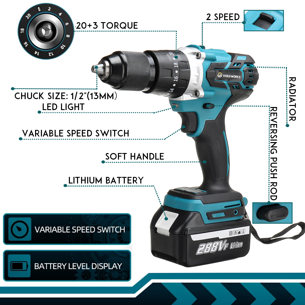 3-IN-1-288VF-Cordless-Drill-Electric-Screwdriver-Hammer-Impact-Drill-203-Torque-W-12pcs-Battery-1847556-4
