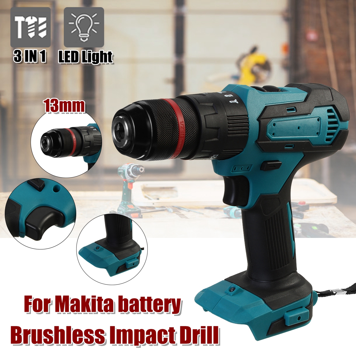 3-In-1-Cordless-Brushless-Electric-Impact-Drill-Driver-13mm-Screwdriver-For-Makita-Battery-1716212-2