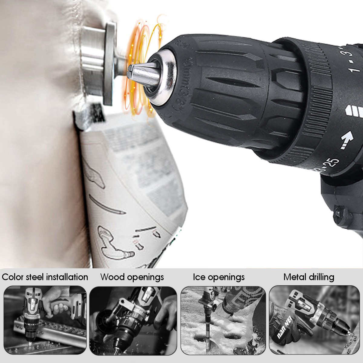 3-in-1-36V-550W-Cordless-Electric-Impact-Hammer-Drill-Screwdriver-2-Speeds-W-2pcs-Battery-1783991-5