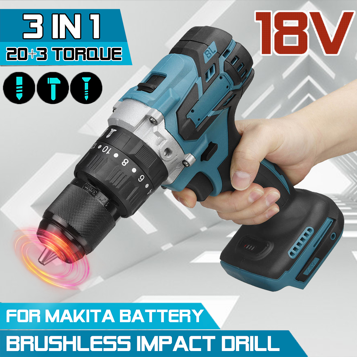 3-in-1-520Nm-Brushless-Cordless-Compact-Impact-Combi-Drill-Driver-For-Makita-18V-Battery-1784978-1