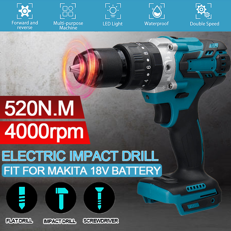 3-in-1-520Nm-Brushless-Cordless-Compact-Impact-Combi-Drill-Driver-For-Makita-18V-Battery-1784978-2