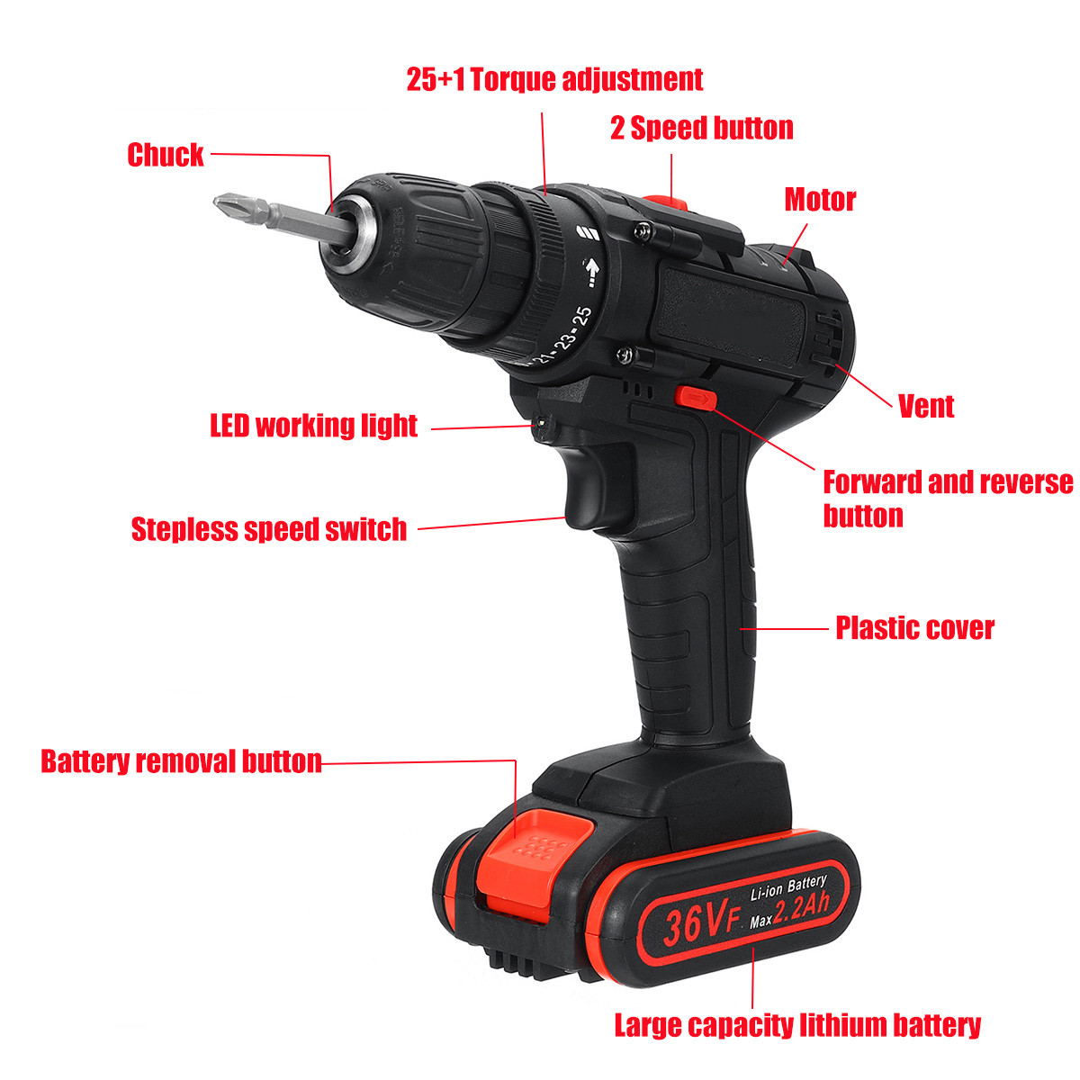 36V-Cordless-Electric-Drill-Speed-Adjustable-with-Two--Lithium-Rechargeable-Battery-2-Speed-Adjustme-1598204-2