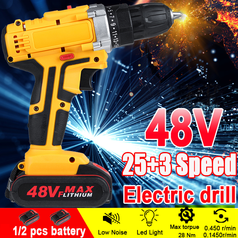 48V-1300mAh-Cordless-Electric-Drill-253-Gear-Electric-Screw-Driver-Drill-With-1-Or-2-Battery-1595597-1