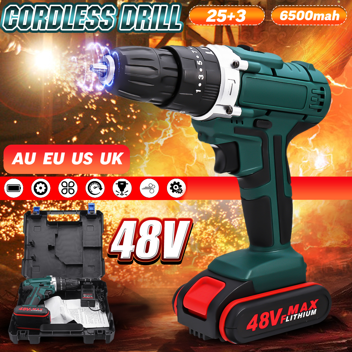 48V-2-Speed-Power-Drills-Cordless-Electric-Drill-6500mAh-253-Torque-Drilling-Tool-1553638-2
