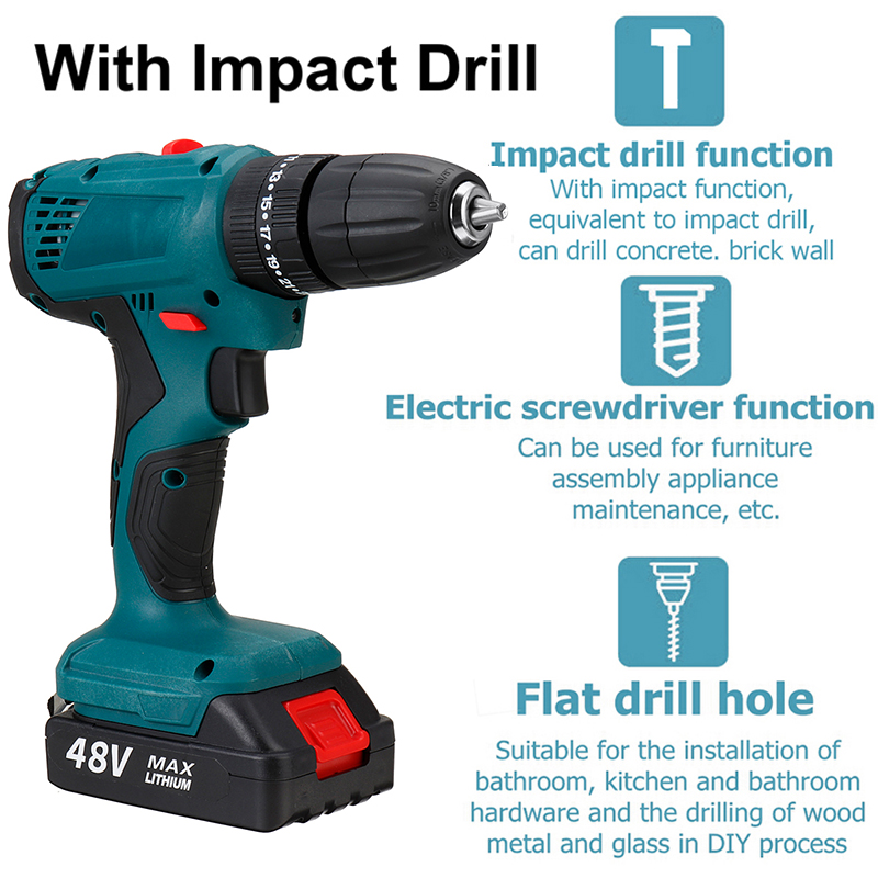 48V-Cordless-Electric-Drill-LED-Impact-Drill-253-Gears-w-1pc-or-2pcs-Battery-1797420-4