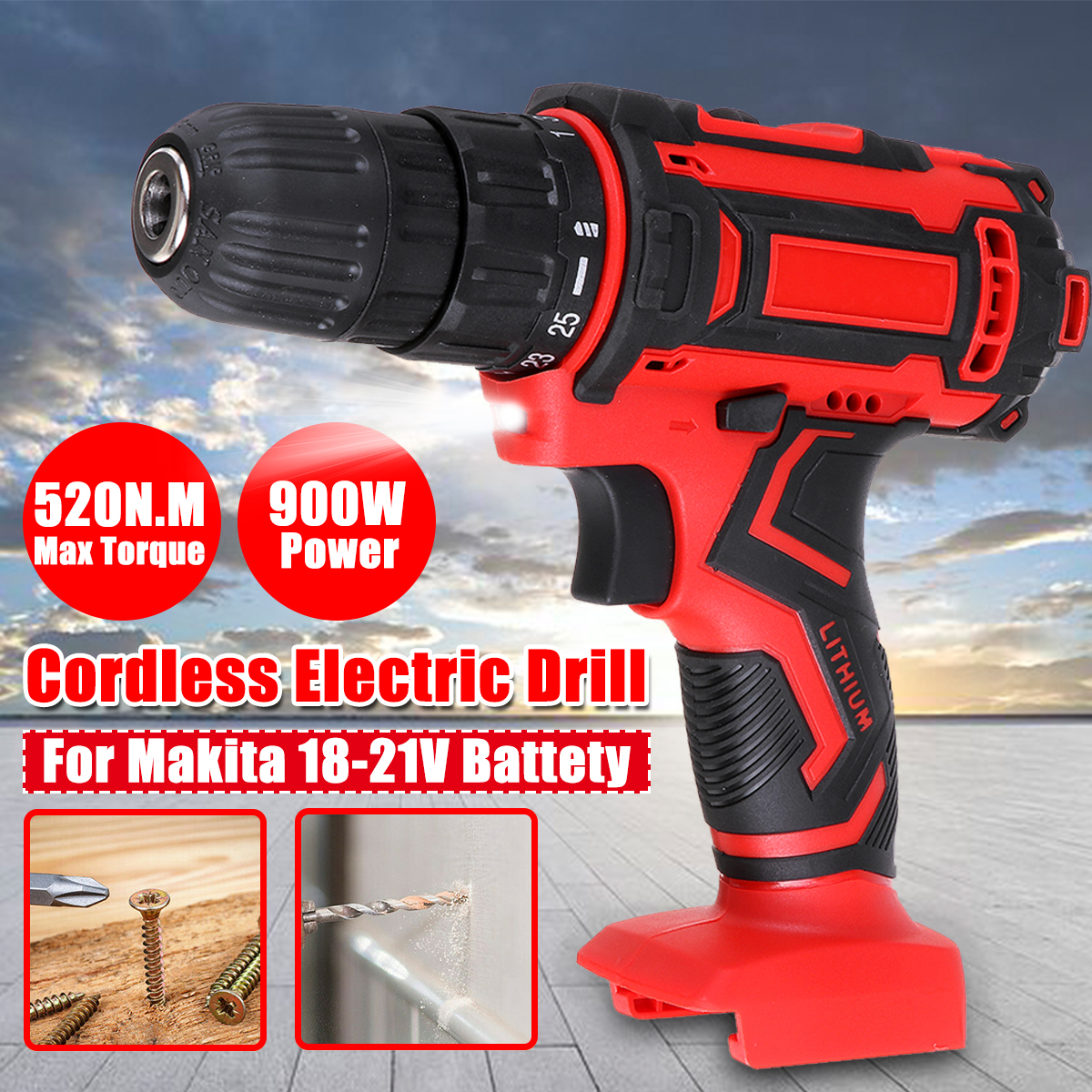 520NM-Cordless-Electric-Drill-Screwdriver-2-Speeds-Fit-For-Makita-18-21V-Battery-1749062-1