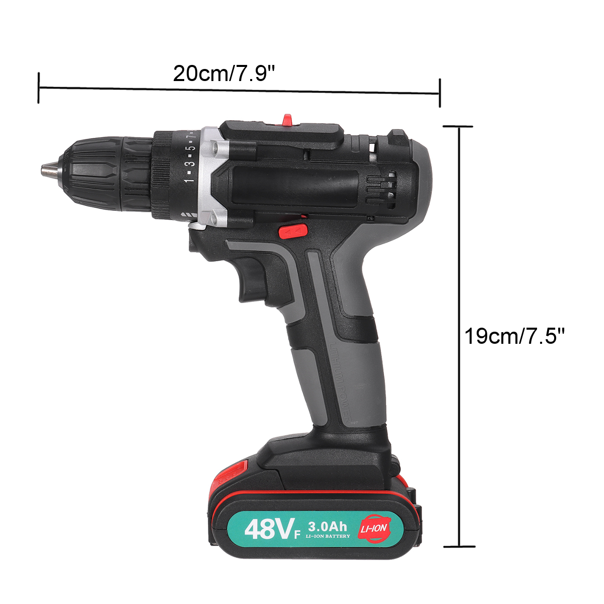 520Nm-48V-Cordless-Electric-Drill-Driver-38-Chuck-Rechargeable-Power-Drill-W-2pcs-Battery-1752199-12