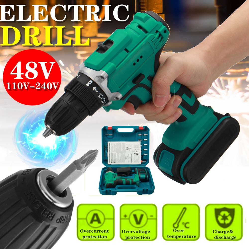 6000mAh-48V-Electric-Drill-Dual-Speed-Rechargeable-Power-Tool-W-12pc-Battery-1758347-1