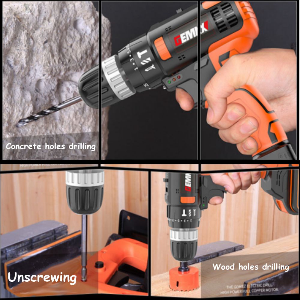 6000mAh-48V-Electric-Drill-Dual-Speed-Rechargeable-Power-Tool-W-12pc-Battery-1758347-9