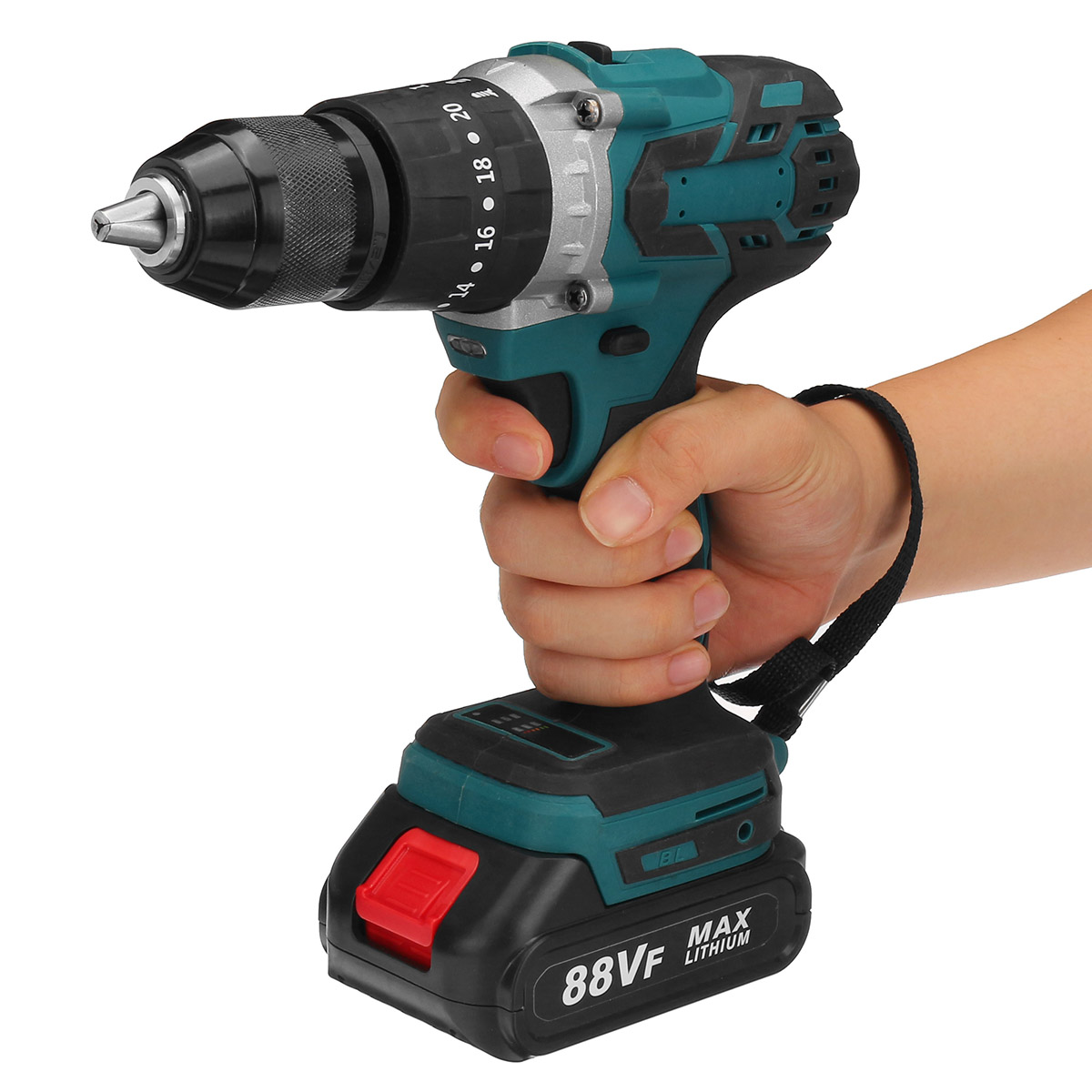 88VF-3-IN-1-Cordless-Brushless-Drill-Electric-Screwdriver-Hammer-Impact-Drill-203-Torque-W-12pcs-Bat-1854945-7