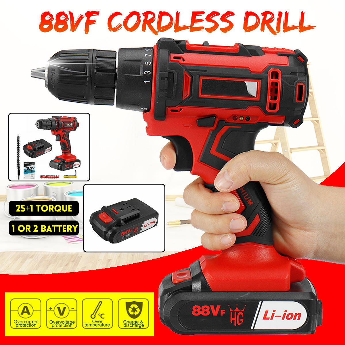 88VF-Cordless-Electric-Drill-Driver-251-Gears-Rechargeable-Screwdriver-W-12pcs-Battery--LED-Working--1847800-2