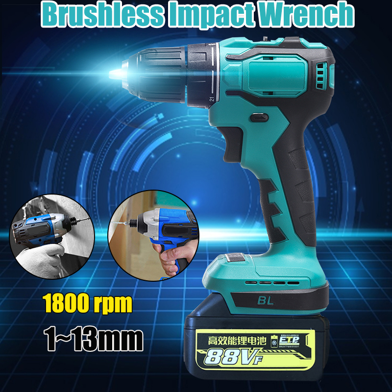 88VF-Rechargeable-Brushless-Cordless-Drill-High-Power-LED-Electric-Drill-Driver-Kit-Adapted-To-Makit-1639107-1
