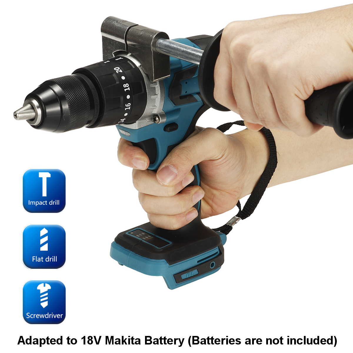 Brushless-Electric-Drill-20-Torque-520NM-Cordless-Screwdriver-13mm-Chuck-Power-Drill-for-Makita-18V--1801609-6