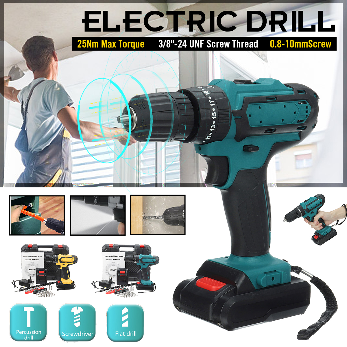 Cordless-Rechargeable-Electric-Drill-Screwdriver-LED-Portable-Metal-Wood-Drilling-Tool-W-12pcs-Batte-1848720-1